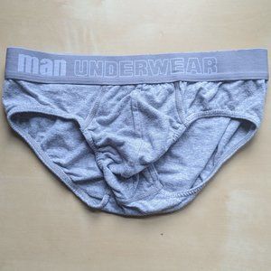 Gray cotton stretch briefs